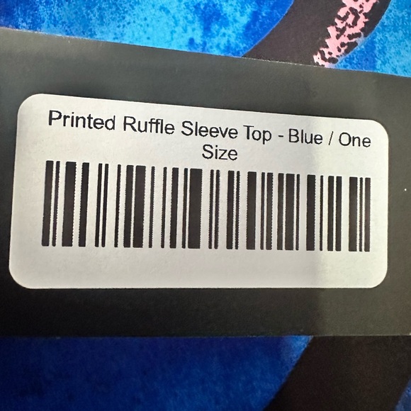 Vibrant Blue Ruffled Women's Blouse - Picture 4 of 5